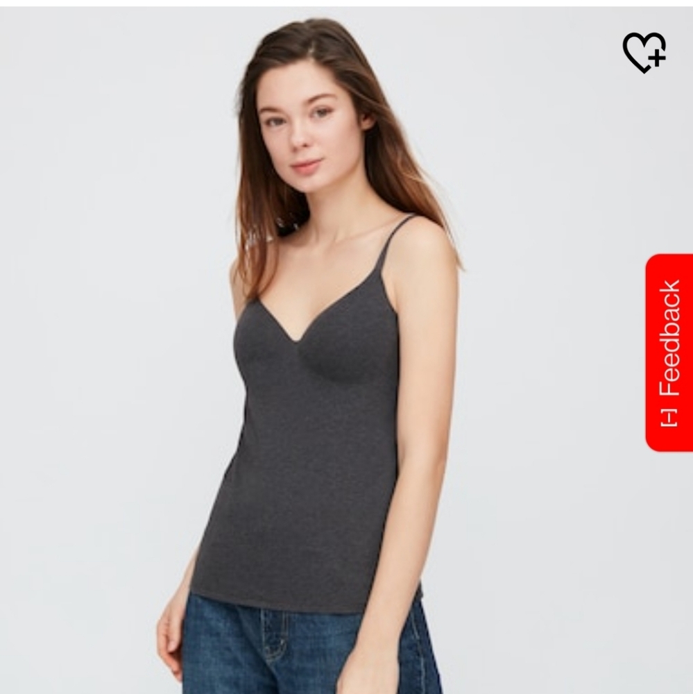 Uniqlo Airism Seamless Bra Top Tank Gray S Cotton